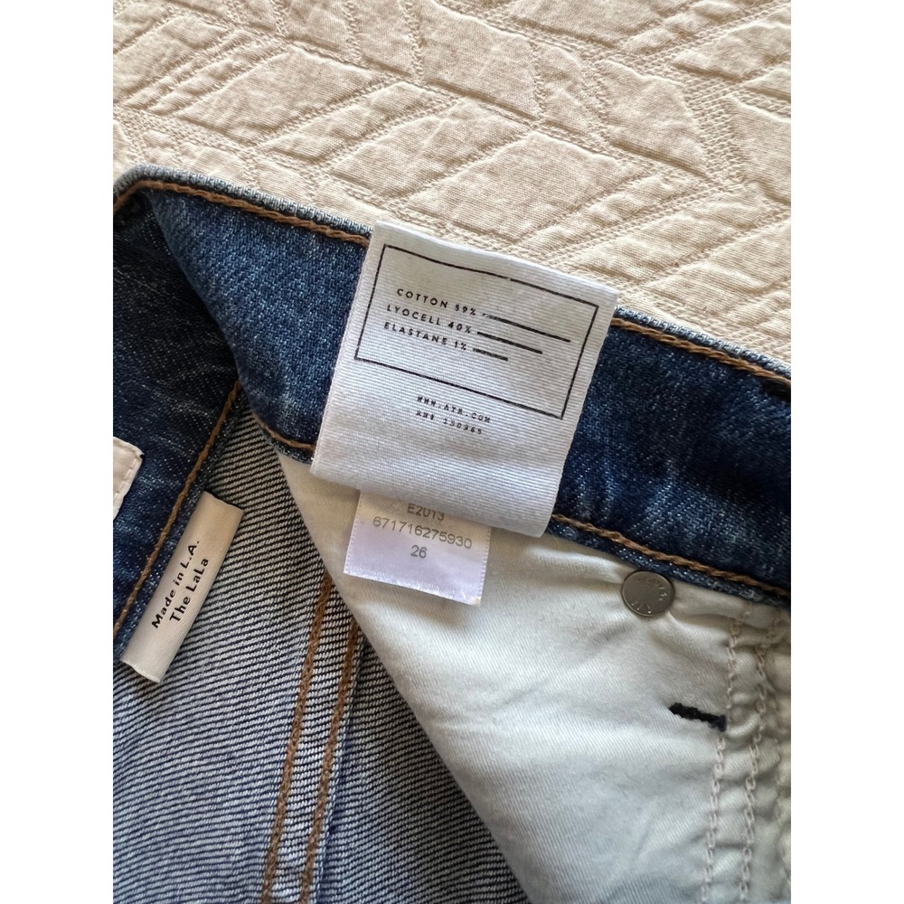 AYR The LaLa 90s Straight Leg Jean in True Story Size 26 Mid Blue Denim - Picture 6 of 8